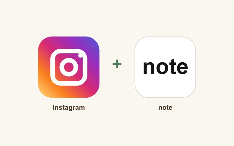 Instagramとnoteのロゴ